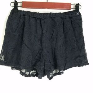 Sage Shorts Womens Small Black Mid Rise‎ Lined Sheer Mesh Lace